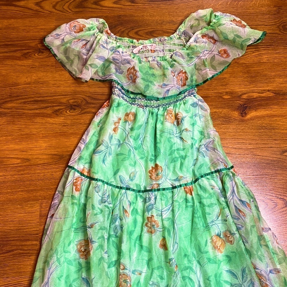 🌹 Miss Renfrew by Holt Renfrew 🌹 Vintage Off Shoulder Floral Chiffon Gown - Picture 8 of 16
